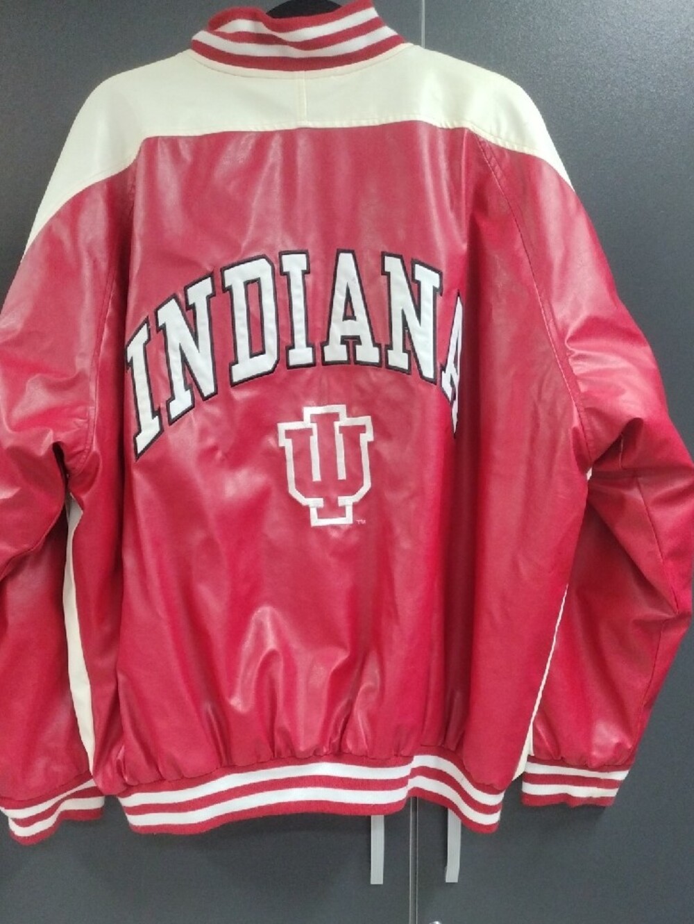 Indiana Hoosiers Red & White Men's Letterman Jacket